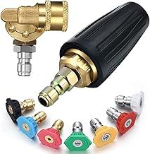 Pressure Washer Accessories Kit, 4.0 Pressure Washer Rotating Turbo Nozzle 4000 PSI 4.0 GPM, 1/4 Inch Quick Connect Pivoting Coupler, 240 Degree Rotation, 4500 PSI with 7 Spray Nozzle Tips