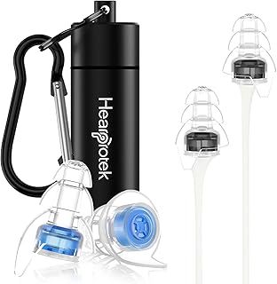 Hearprotek Concert Ear Plugs, 2 Pairs High Fidelity Noise Reduction Music Earplugs Hearing Protection for Festival Rave Music Musicians Motorbike DJ Drums Percussion Autism