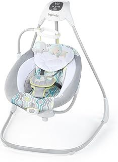 Ingenuity SimpleComfort Lightweight Compact 6-Speed Multi-Direction Baby Swing, Vibrations & Nature Sounds, 0-9 Months 6-20 lbs (Everston)
