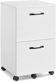 VASAGLE 2-Drawer Filing Cabinet, Mobile File Cabinet for Home Office, Small Rolling Filing Cabinet, Printer Stand, for A4, Letter-Size Files, Hanging File Folders, Matte Black OFC040B16