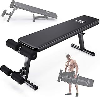 JX FITNESS Adjustable Weight Bench Home Gym Weight Lifting & Sit Up Abdominal Bench Flat Exercise Workout Bench