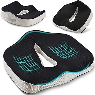 Seat Cushion for Coccyx, Memory Foam Seat Cushion Ergonomic, Reduce Sciatica Hemorrhoid Tailbone Back Pain Chair Cushions, Support Seat Pads for Office, Wheelchair, Car Seats, Chair, Recliner