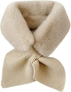 Women Winter Fashion Faux Fur Scarf Cute Bow knot Shawl Wrap Lightweight Warm,Soft Furry Collar Shawl Warm Plush Fluffy Neck Wrap