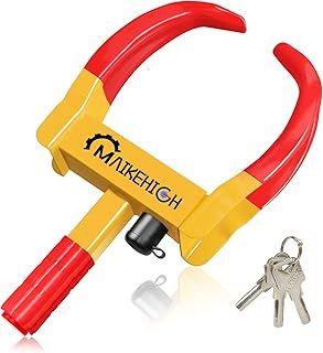 MAIKEHIGH Wheel Clamp, Heavy Duty Wheel Clamp Lock Universal Anti-Theft Locking for Cars, Caravans, Trailers, Van, Adjustable Nine-Hole with 3 Keys