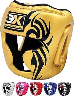 3X Sports Kids Headguard for Boxing, Sparring Helmet Head Guard for Cheeks, Forehead and Ear Protection, Muay Thai Headgear, Kickboxing, Sparring, Martial Arts, Karate, Taekwondo Helmet