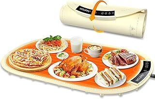 Food Warming Mat,MQUPIN Electric Warming Tray for Food,7 Temperature Settings and 1-4 Hours Timer,Roll Up Electric Warming Tray,Full-Surface Heating,Child Safety Lock,for Gatherings,Everyday Use