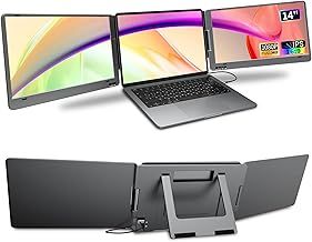 KPKUE Laptop Screen Extender, 14" 1080P FHD IPS Dual Portable Monitor for Laptop, Compatible with 11.6" -15.6" Laptops, One USB-C Cable Plug and Play (Windows only)