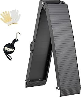 gardhom Aluminum Loading Ramp 203x28cm Folding Motorcycle Ramp 340KG Loading Capacity for ATV UTV Trucks Motorbike, with Rubber Tipped Fingers, 1Pack
