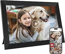 10.1 Inch WiFi Digital Photo Frame Built in 32GB Memory, 1280x800 IPS LCD Touchscreen, Auto-Rotate and Audio, Quick and Easy Share Photos or Videos via the Frameo App, the Best Choice for Gifting