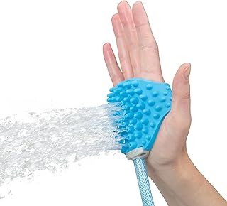 Aquapaw Dog Washer & Shower Attachment | Fast & Easy Indoor & Outdoor Pet Bathing, Massaging & Grooming | Includes 8-Foot Dog Shower Hose | Sprayer & Scrubber in 1 | As Seen on Shark Tank - Blue
