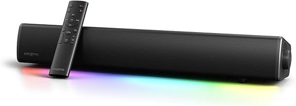 CREATIVE Sound Blaster GS5 RGB Gaming Soundbar with SuperWide technology, Powered via Adapter, Up to 60W Peak Power, Bluetooth 5.4, Optical-in, Headphone-out port, For PC and TV
