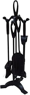 Fire Vida Black Companion Set 5 Piece Fire Vintage Fireside Place Tools Loop Handle Iron