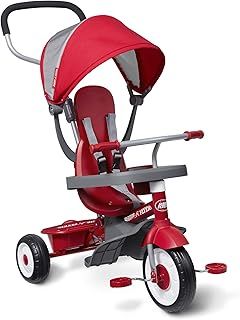 Radio Flyer 4-in-1 Stroll 'N Trike, Red Toddler Tricycle for Ages 9 Months -5 Years