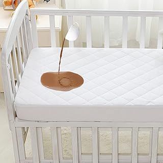 Dudu N Girlie Quilted Waterproof Cot Mattress Protector 120x60 cm - Quilted Fabric Hypoallergenic and Noiseless Fitted Sheet Cover - 100% Waterproof Mattress Protector Cot Mattress Topper.