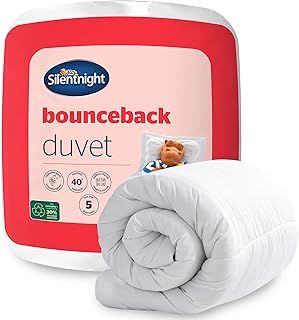 Silentnight Bounceback Duvet 10.5 Tog - All Season Winter Quilt Machine Washable and Hypoallergenic - White - King - Size