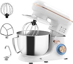 HOMCOM Stand Mixer, 4.5L Food Mixer for Baking, 6 Speeds and Pulse Setting, 1300W Cake Electric Kitchen Mixer with Dough Hook, Whisk, Stainless Steel Bowl, Splash Guard, Beater, Black