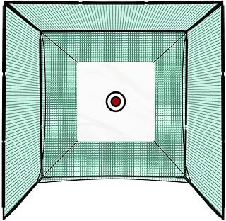 Golf Practice Cage 10ft 5 Hole Target Sheet 3m x 2m Driving Range High Impact 25mm Mesh Hitting Swing Training Equipment Outdoor Freestanding Steel Frame Bullseye Target Artificial Grass Mat & 6cm Tee