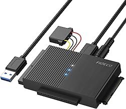 FIDECO IDE and SATA Adapter, USB 3.0 Hard Drive Adapter, External SATA and IDE Converter for 2.5 and 3.5 inches HDD or SSD, CD-ROM, CD-RW, DVD-RW Drives