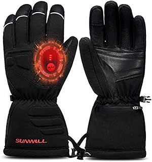 Sun Will Heated Gloves for Men Rechargeable Waterproof,Battery Electric Heated Ski Gloves Women for Snow Skiing Motorcycle Camping Hiking Hunting Fishing Work Winter Outdoor