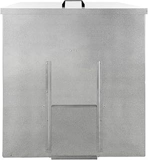 Monster Shop Coal Storage Bunker 150kg 300L Galvanised Steel Raised Metal Base Strengthening Bar Baffle Plate Waterproof Rust & Rodent Proof Wood Fire Sliding Door Hinged Lid Handle FREE Coal Shovel