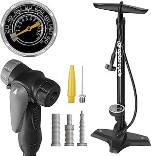 Optio Cycle Bicycle Pump 160 PSI | Manual Foot Pump with Pressure Gauge | Includes Hose, Nozzle | Mountain Bike Pump