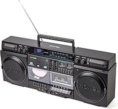 Camden Retro Cassette CD Player Boombox with DAB/FM Radio, Portable Vintage Player, BT 5.3, USB/TF/SD Playback, Mains Power, Headphone Jack, Vintage Design (Black)