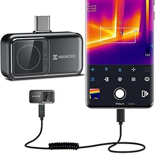 Mini2 Thermal Imaging Camera for Android, 256 x 192 IR Resolution, 25Hz Refresh Rate, 50° Wide Angle, Infrared Thermal Imager 49,152 Pixels, -20°C to 350°C, USB-C，not for iphone