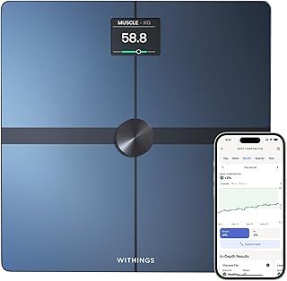 WITHINGS Body Smart - Accurate Scale for Body Weight and Fat Percentage, Body Composition Scales Wi-Fi and Bluetooth Weight Scale, Apple Health / Google Fit Compatible, Digital Bathroom Scale