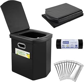 E EASTSTORM Outdoor Camping Toilet, 16.5in(H) Portable Toilet, Travel Toilet, Campervan Toilet, Camping Loo, Folding Toilet for Tent, Caravan, Festivals