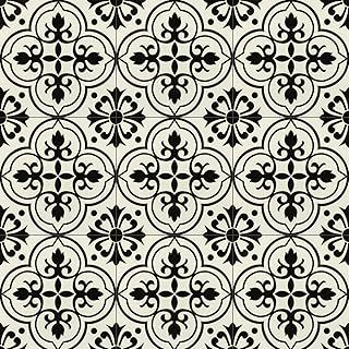 Peel and Stick Floor Tiles Self Adhesive Floor Tile, Vinyl Flooring Waterproof, Lino Flooring for Bathroom Kitchen Living Room DIY Black 30x30cm 10pcs(11.8 x 11.8 inches)
