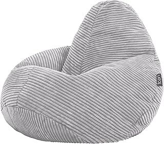 Dalton Kids Bean Bag, Grey, Cord Kids Bean Bag Chair with Filling Included for Girls and Boys, Childrens Chair, Beanbags for Children, Playroom Décor, Bedroom Accessories