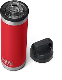 YETI Rambler 18 oz Bottle, Vacuum Insulated, Stainless Steel with Chug Cap, White, 1-Pack