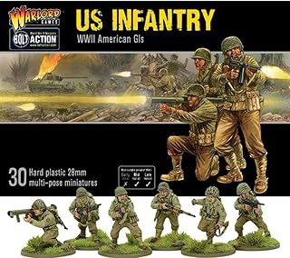 Warlord Games US Army Infantry GI's - 28mm Scale Plastic Miniatures for Bolt Action Highly Detailed World War 2 Miniatures for Table-top Wargaming