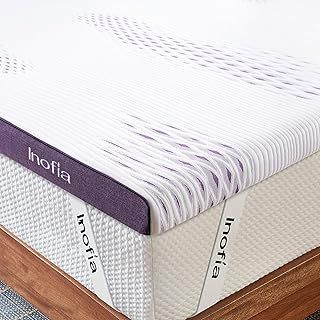 Inofia Sleep Gel Memory Foam Mattress Topper Small Double, 8CM Firmness GELEX Bed Topper with Washable Cover, Pressure Relief | Sleep Cooler, 2 Layer foam for Rest Easy, 100-Night Home Trail (120x190)