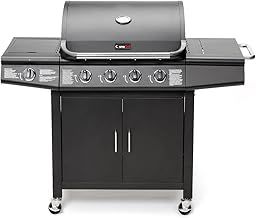 CosmoGrill Pro Deluxe 5 Gas Burner 4+1 Barbecue Grill, Stainless-Steel Warming Rack, Side-Burner, Built-in Temperature Gauge for Home Garden Party Outdoor Cooking (93411)