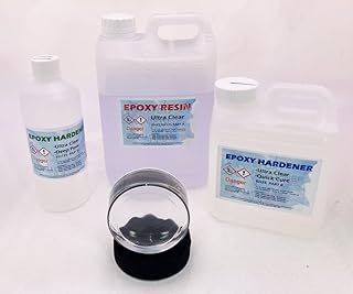Clear Epoxy Resin UV Resistant low viscosity .Quick Cure Resin for coatings and small castings - Pour Depth 25mm OR Deep Casting Resin - Pour Depth 125mm