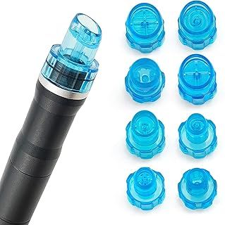 Elitzia Plastic Hydro Dermabrasion Microderma Heads Hydra Facial Aqua Peel Tips Water Peeling Caps Facial Care Skin Cleaning Tool Beauty Machine Replacement Spare Parts 8pcs Per Set （Blue）