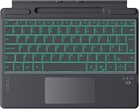Inateck Surface Pro 9 Keyboard with Touchpad, Bluetooth 7-Color Backlight Keyboard with Pen Holder, Compatible with Surface Pro 11/10/9/8/X, KB05113