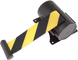 Amagogo 5 Meter Wall Mounted Retractable Barrier Tape People Guidance System - Black and Yellow, as described