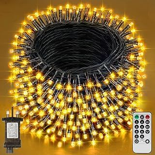 Fairy Lights Plug in, 29.2M/95.8FT 220 LED Waterproof Outdoor String Lights Mains Powered with 8 Modes/Remote Control, Christmas Lights for Outside Indoor Garden Bedroom Decorations(Warm White)