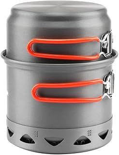 Fire-Maple Camping Pot Bowl Foldable Backpacking Cooking Set Pots for 1 Person 268g FMC-217 Ultralight Outdoor Single Cookware with Heat Exchanger
