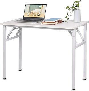 Folding Computer Desk, Writing Desk, PC Laptop Home Office Desk Workstation, 100 x 50 x 75 cm, White