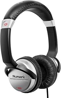 Numark HF125 - Ultra-Portable Professional DJ Headphones with 6 ft Cable, 40 mm Drivers for Extended Response & Closed Back Design for Superior Isolation, Black