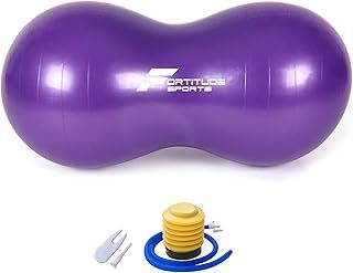Peanut Ball 45cm by 90 cm | Anti Burst Exercise Ball for Yoga, Pilates, Fitness and Physical Therapy | Peanut Shaped Swiss Ball