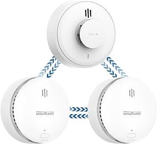 Smoke Alarm, Interlinked Smoke and Heat Alarm Scotland Bundle, Pre-linked,10-Year Battery Life,Compliant with Scotland & England Law (2 Smoke + 1 Heat)