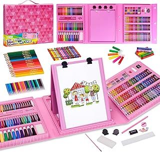 Artworx 208 Piece Painting and Colouring Set Kids Art Set With Case & Easel - Drawing Set for Kids - Art Set Storage Box - Boys and Girls Gift or Present - Arts & Crafts Supplies for Juniors Age 6-12