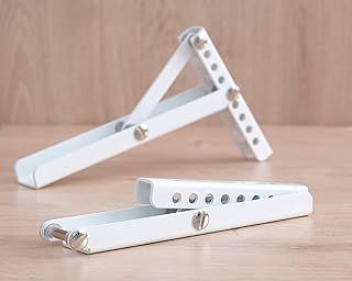 2 x Radiator shelf brackets ‘Kinga’ adjustable height, White, Czyz®