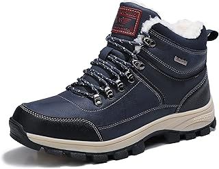 ARRIGO BELLO Mens Snow Boots Winter Warm Ankle Booties Fully Fur Lined Anti-Slip Leather Work Shoes for Walking Hiking Outdoor Urban 7UK-11UK