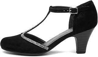 Lilley Vivien Womens Black T-Bar Court Shoe