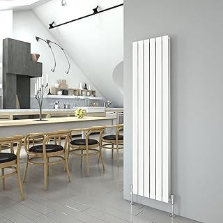 BYB White Vertical Radiator 1600x408mm Double Flat Panel Designer Radiator Interior Design with 2-year Warranty